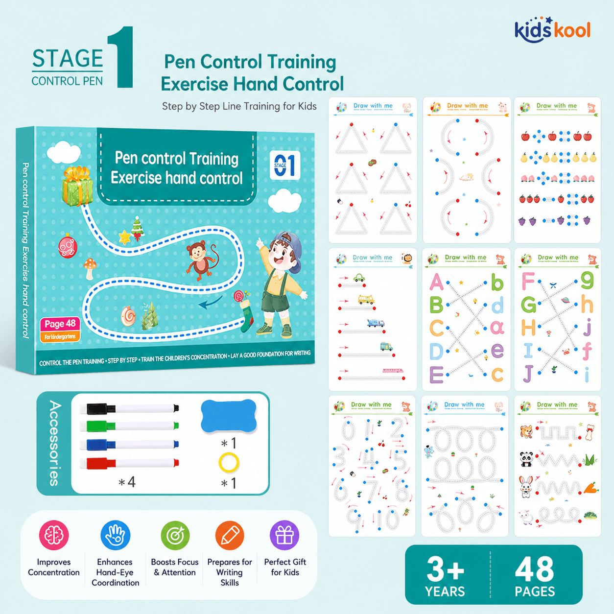 Blue Pen Tracing Book for Kids Line Tracing Practice Book 48 Pages Hand Control Nepal for kids in Nepal